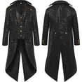 thumbnail image 1 of Timoontee Mens Steampunk Jacket Renaissance Jacket Medieval Gothic Tailcoat Frock Coat Victorian Prince Jacket Dinner Party Blazer Suit Jacket Black M, 1 of 2