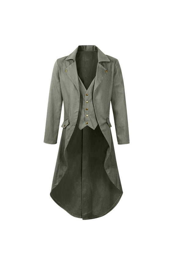 Mens Steampunk Jacket Renaissance Jacket Medieval Gothic Tailcoat Frock Coat Victorian Prince Jacket Dinner Party Blazer Suit Jacket Dark Gray M