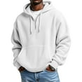 thumbnail image 1 of Timoontee Mens Sweatshirts Quarter Zip Pullover Top Solid Long Sleeve Waffle Textured Hoodies Spring Fall Casual Hooded Sweatshirt White XXL, 1 of 8