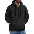 thumbnail image 1 of Timoontee Mens Zip Up Hoodies Lightweight Casual Long Sleeve Hooded Sweatshirts Workwear Tops Outdoor Workout Athletic Sweatshirts Black L, 1 of 7