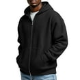 thumbnail image 1 of Timoontee Mens Zip Up Sweatshirts Long Sleeve Waffle Textured Hoodies Lightweight Spring Fall Hooded Sweatshirt Solid Casual Hoodie Black S, 1 of 8
