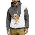 thumbnail image 1 of Timoontee Pet Pouch Hoodie Men Small Dog Cat Carrier Sweatshirts Oversized Kangaroo Pouch Hoodies Animal Holder Pullover Tops Dark Gray S, 1 of 5