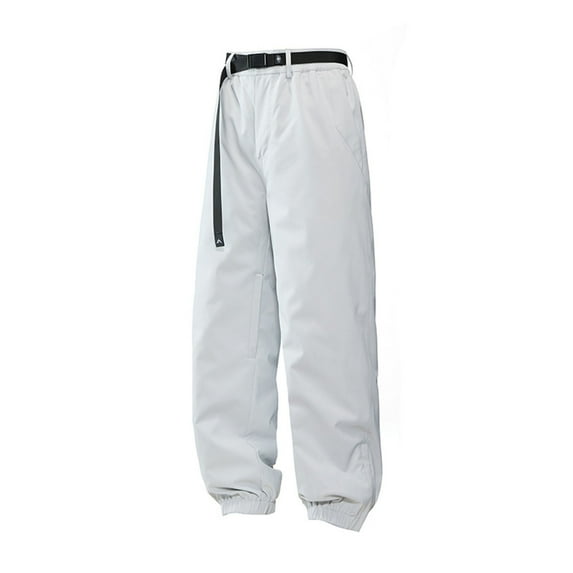 Timoontee Snow Pants Men Loose Fit Snowboard Pants Ski Baggy Casual Trousers Waterproof Windproof Warm Sweatpants for Winter White M