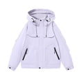 thumbnail image 1 of Timoontee Waterproof Rain Jacket Men's Casual Long Sleeve Full Zip Jacket Coat Solid Zip Pocket Workwear Hooded Jacket Fall Fashion Clothes Purple XXL, 1 of 7