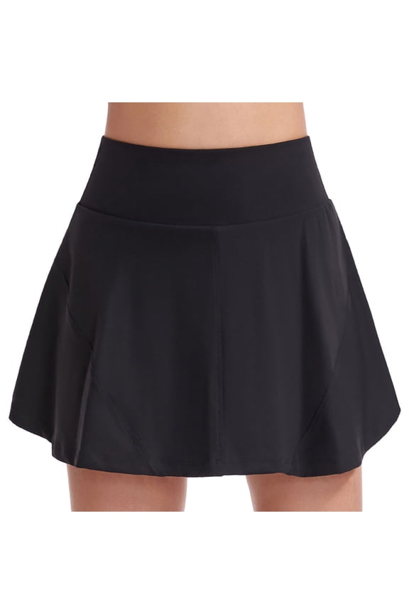 Women's Athletic Skort High Waisted Quick Dry Sports Skirts with Pockets for Tennis Running Golf Workout Gym Apparel Black XL