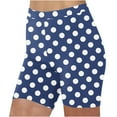 thumbnail image 1 of Timoontee Women's Polka Dot Bike Shorts High Waist Tummy Control Yoga Shorts 4 Way Stretch Soft Workout Running Athletic Shorts Dark Blue XXXL, 1 of 5