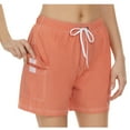 thumbnail image 1 of Timoontee Women's Solid Swim Board Shorts with Pockets Drawstring Quick Dry Water Shorts for Beach Pool Summer Vacation Orange XXL, 1 of 3