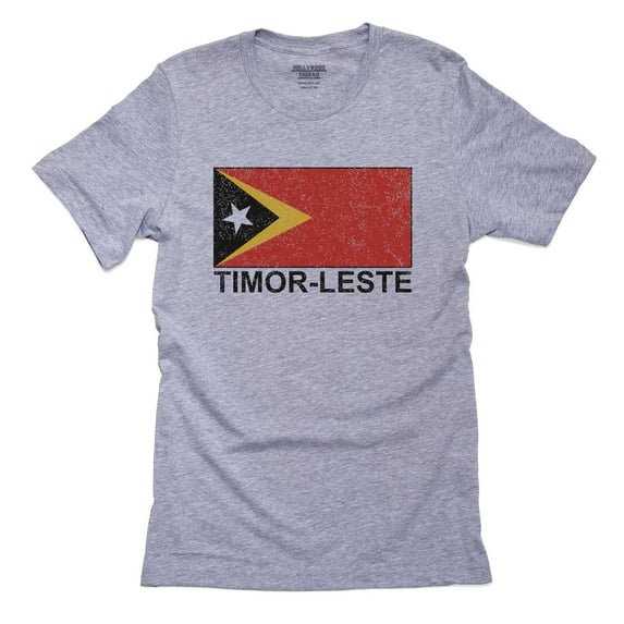 Timor-Leste Flag - Special Vintage Edition Men's Grey T-Shirt