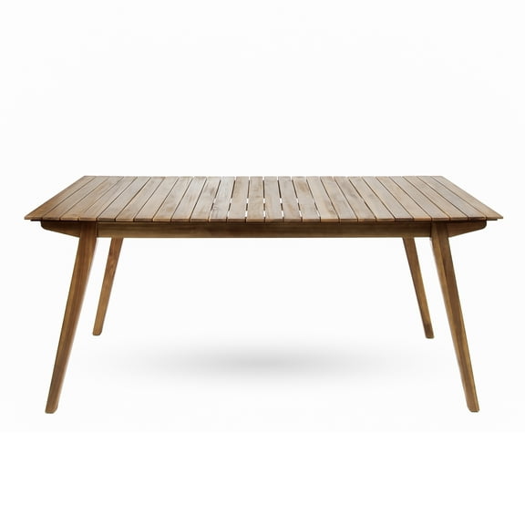 Timor Outdoor 69 Inch Acacia Wood Dining Table, Teak Finish