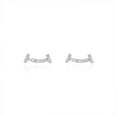 thumbnail image 1 of Timorina White Gold Tone 925 Sterling Silver Cubic Zirconia Smile Stud Earrings for Women, 1 of 3