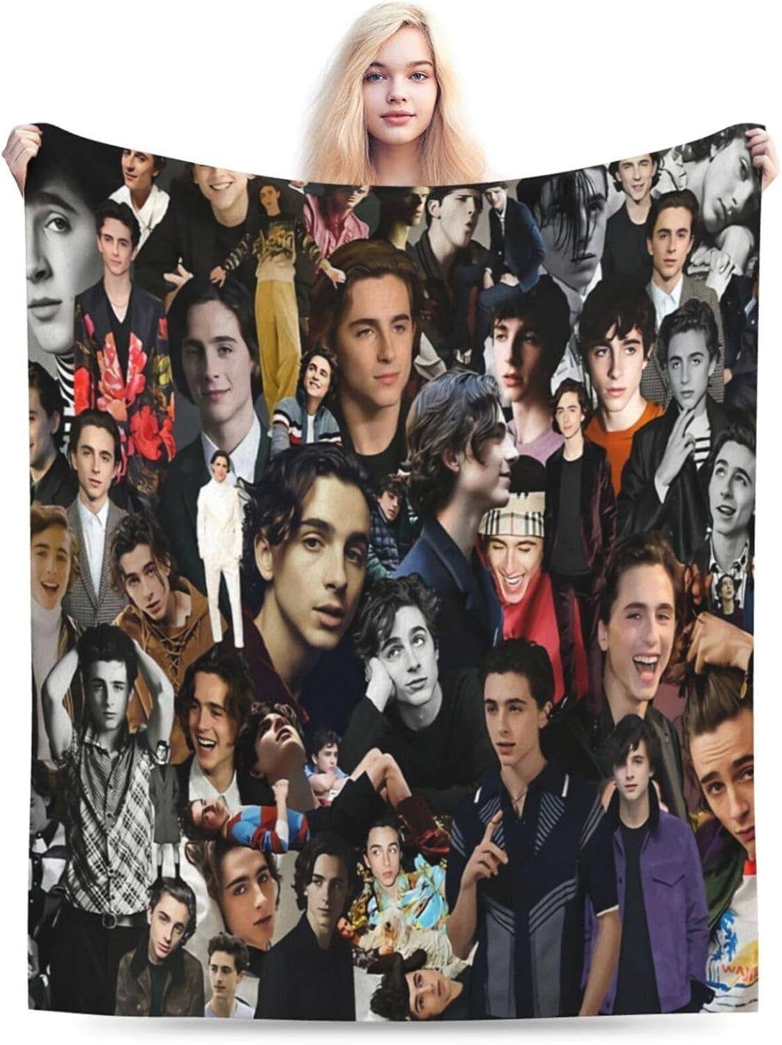 Timothee Chalamet Blanket Soft and Warm Lightweight Fluffy Throws Blankets Gift for Beach Yoga Bedroom Living Room Decoration Sofa Camping Trip Dorm Decor All Season