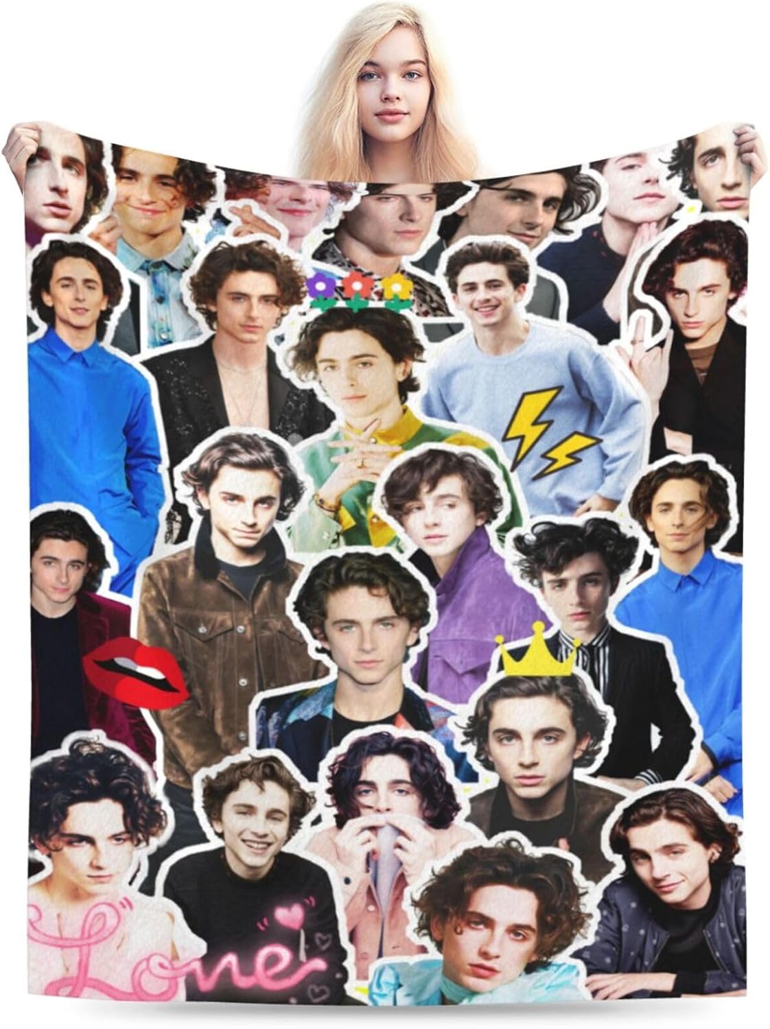 Timothee Chalamet Blanket Soft and Warm Lightweight Fluffy Throws Blankets Gift for Beach Yoga Bedroom Living Room Decoration Sofa Camping Trip Dorm Decor All Season