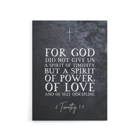 Timothy 1 7 Spirit Of Power Love Bible Quote Canvas Wall Art Print 24X32"