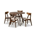 thumbnail image 1 of Timothy Mid-Century Modern Transitional Light Beige Fabric Upholstered and  Wood 5-Piece Dining Set, 1 of 5