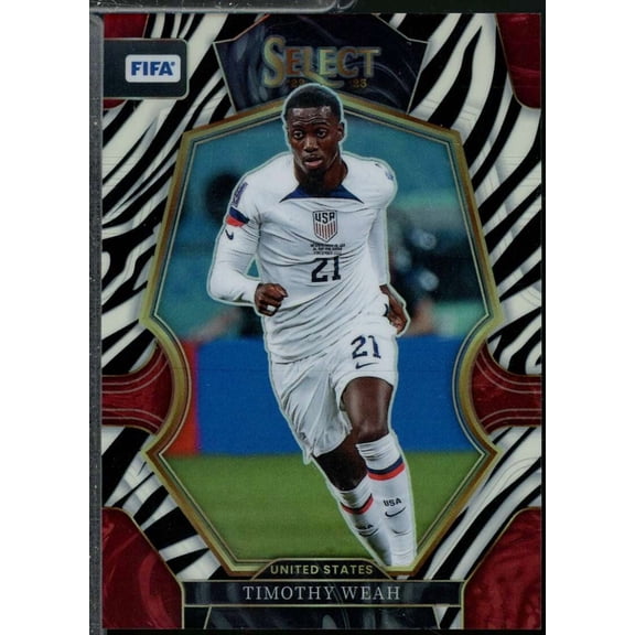 Timothy Weah Card 2022-23 Select FIFA Zebra #186