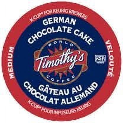 Timothy's Coffee K-Cup Coffee Pods, German Chocolate Cake Flavored, 24 Count for Keurig Brewers