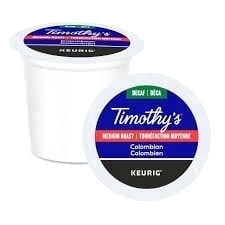 Timothy's Coffee Pods Keurig K-Cup Decaffeinated Colombian 96 Count