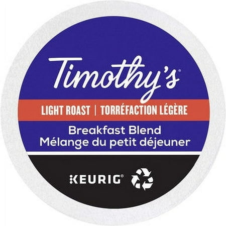 Timothy`s World Coffee Breakfast Blend 30 K-Cups {Imported from Canada}