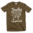 thumbnail image 1 of Timothy viral Raccoon Animal T-Shirt: Men's Graphic Tee (X-Large Military Green), 1 of 6