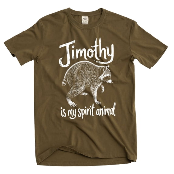 Timothy viral Raccoon Animal T-Shirt: Men's Graphic Tee (X-Large Military Green)