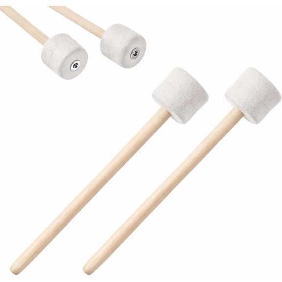 Timpani Mallets, 2 PCS Drum Mallets 13.22 Inches Soft Felt Drum Mallet Anti-Slip Bass Percussion Sticks Felt Mallet Percussion Instrument Accessories for Marimba Xylophone Glockenspiel Tongue Drums