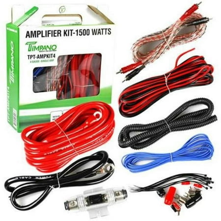 Timpano 4 Gauge Amplifier Wiring Installation Kit 1500 Watts Max TPT-AMPKIT4