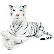 Timurova the White Siberian Tiger | 42 Inch Long Tail Measurement not Included! Big Stuffed Animal Plush Cat | Shipping from Texas | By TigerHart Toys