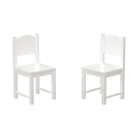 Aromei 2 Pcs Kids Chairs Sturdy Solid Wood Chairs for Toddler and Children, White Finish