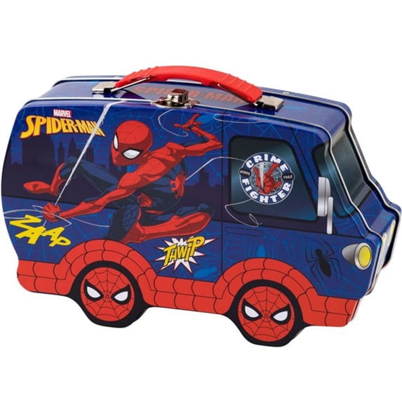 Tin Box Spiderman Van Shaped Carry-All
