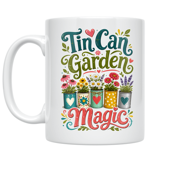 Tin Can Garden Magic - Plant Lady - 11 oz Ceramic Coffee Mug