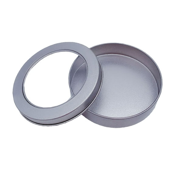 Tin Can with Lid Basdi Metal Round Tin Can with Lid (Storage Box) - Candle Container & Diy Craft Storage, Durable & Reusable, Perfect for Candies, Cookies & Small Items, Metal Storage Box