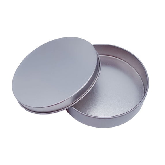 Tin Can with Lid Basdi Metal Round Tin Can with Lid (Storage Box) - Candle Container & Diy Craft Storage, Durable & Reusable, Perfect for Candies, Cookies & Small Items, Metal Storage Box