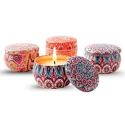 Tin Can Round Shape Aroma Scented Soy Wax Candle Perfect for Festive Gifting, Wedding, Home Decor, Surprise Decoration, Birthday, Decorative Candle 4 Pcs