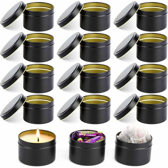 Tin Candle Jars for Making Candles -&nbsp; 4 Oz, 12 PCs DIY Candle Containers with Lids - Metal Candle Jars - Bulk Tins Storage for Candle - Abstract Shapes