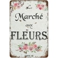 thumbnail image 1 of Tin Decor Vintage Garden Sign Indoor Outdoor Metal French Country Decor Flower Market Large Living Room Kitchen Dining Room Paris Wall Art Retro Tin Sign Art Wall Metal Decor Funny Signs,8×12 inch, 1 of 5