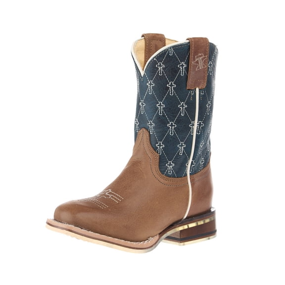Tin Haul Boys Tin Haul Kid`s Criss Cross Cross  Square Toe Just Believe Sole Boot 3 M Brown