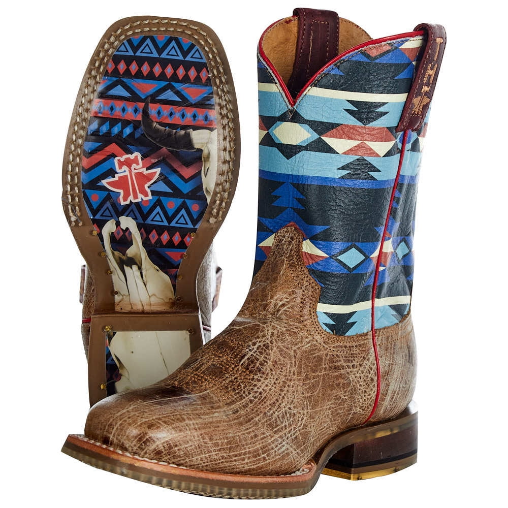 Tin Haul Footwear Boys Tin Haul Kids Aztec Bull Skull Cowboy Boot Small
