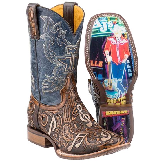 Tin Haul Men's Country Sound Western Boot Broad Square Toe Brown 10.5 D(M) US