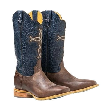 Tin Haul Men's Ichtus Cross Western Boot Broad Square Toe Brown 13 D(M) US
