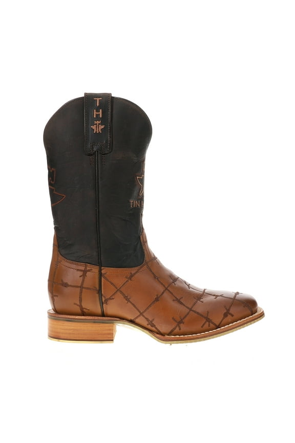 Men's Barbed Wire Butcher Shop Western Boot Broad Square Toe - 14-020-0007-0081 BR 10 EE US