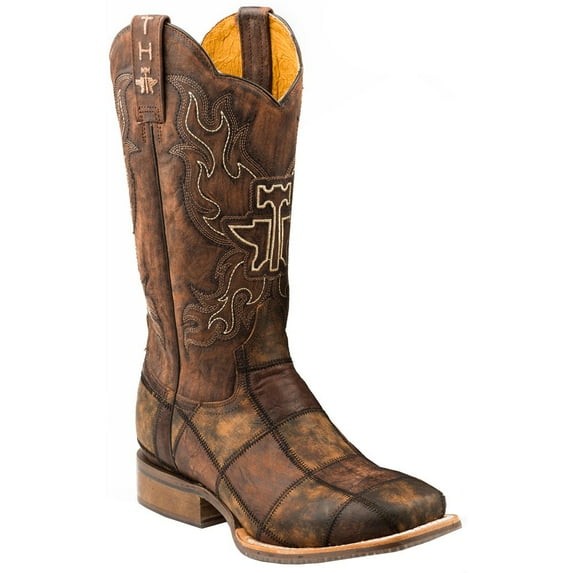 Tin Haul Mens Dead Or Alive Square Toe Western Cowboy Boots Mid Calf