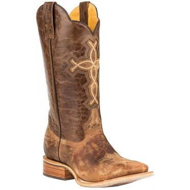 Tin Haul Mens Ichthys Aroundus Embroidered Square Toe Pull On Cowboy  Mid C