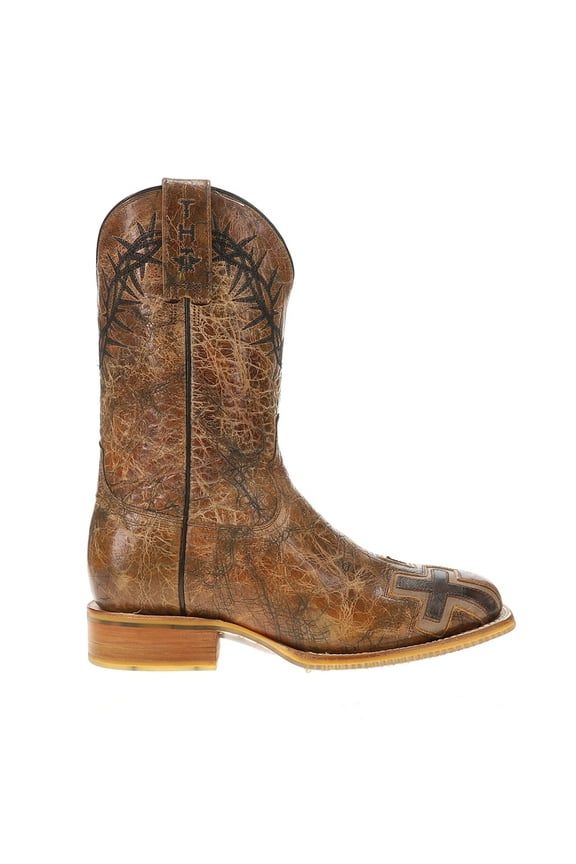 Mens John 3:16 Square Toe Cowboy Mid Calf Boots