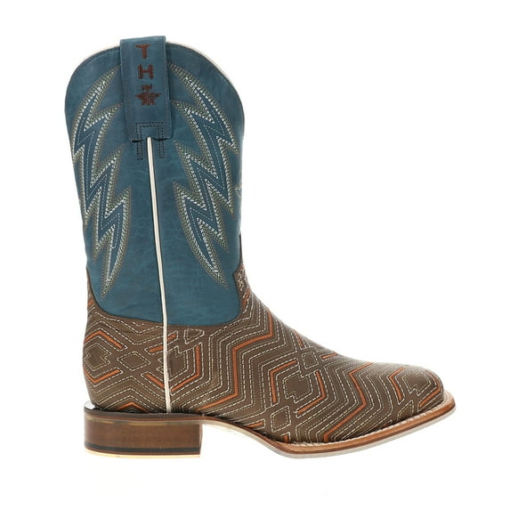 Tin Haul Mens Quantum Embroidered Square Toe Pull On Cowboy Mid Calf Boots