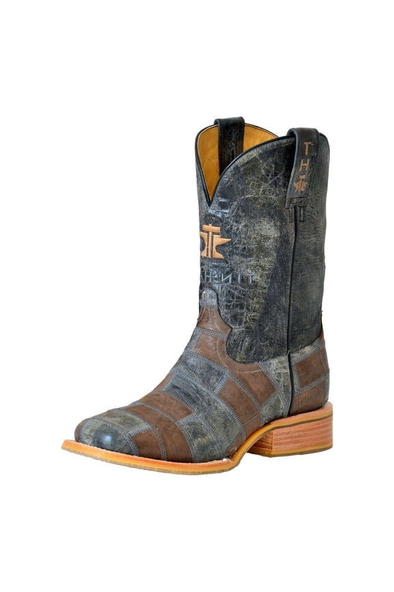 Western Boot Mens Bricks Stones Patchwork 14-020-0077-0504 BL