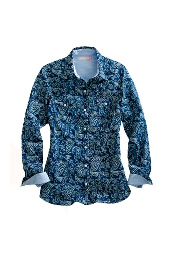 Western Shirt Womens L/S Paisley S Blue 10-050-0064-0241 BU
