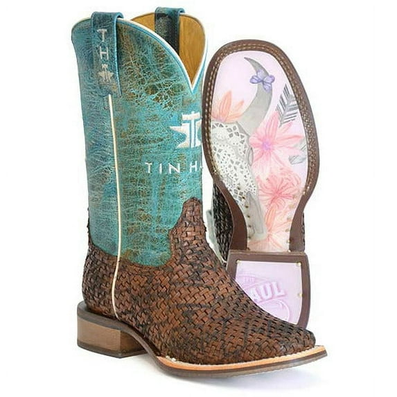 Tin Haul Women's Weavealicious Western Boot Broad Square Toe - 14-021-0007-1501 BR 7 M US