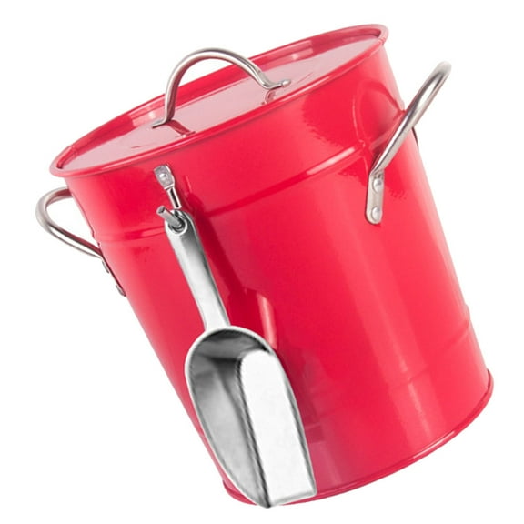 Tin Ice Bucket Bath Tub Outdoor Cube Icebr Beer Thermal Cocktail Party Metal Barrel Red
