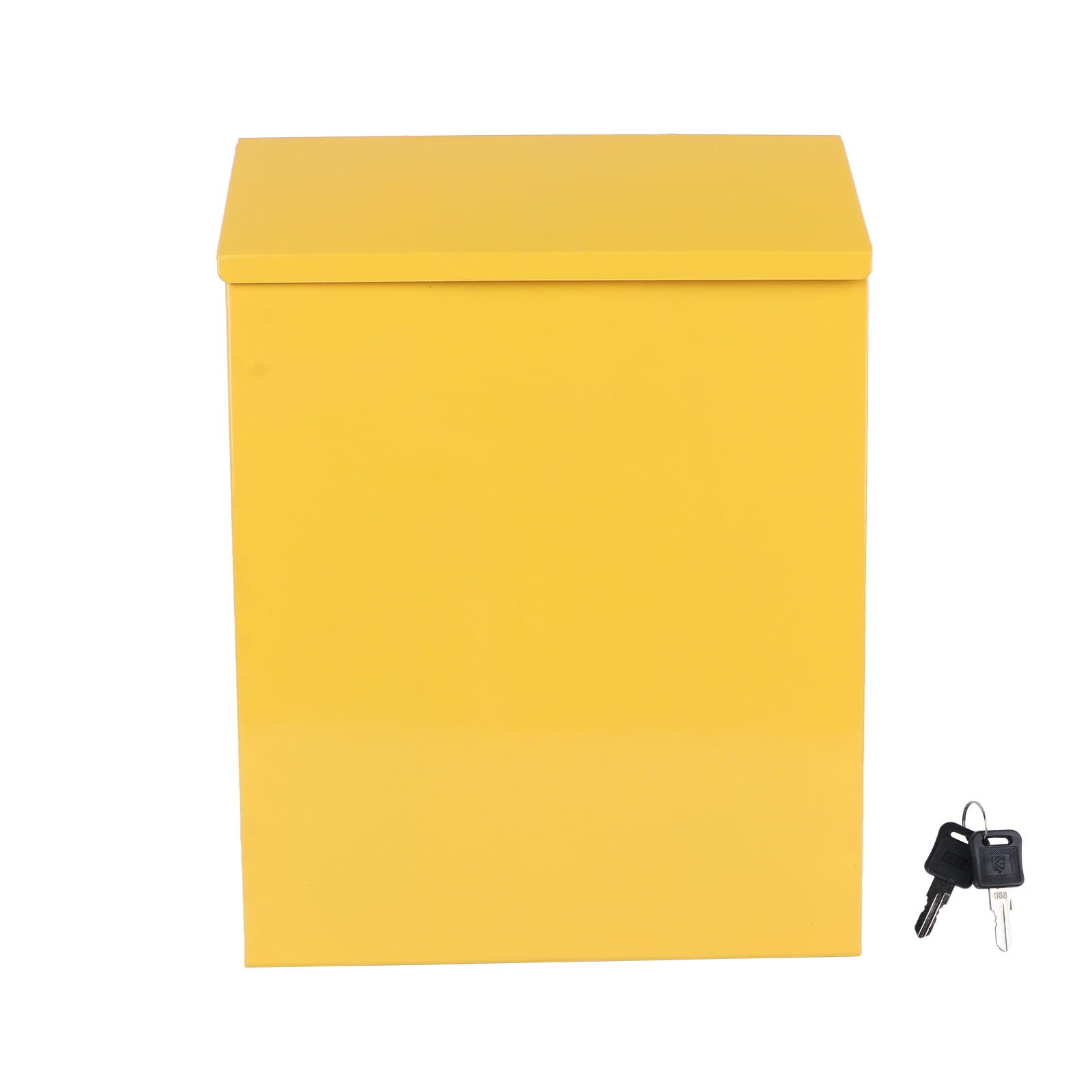 Tineasur Stylish Yellow Iron Post Box for Mail and Suggestion Storage 1Pc