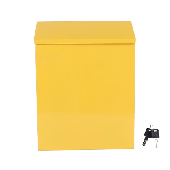 Tineasur Yellow Iron Mailbox European Style Decorative Post Box for Storage Use 1Pc